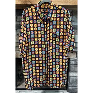 Men’s SOLEMARE Mass & Hoffman Geometric Short Sleeve Button Up Shirt Sz XXL *C4